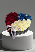 Patriotic Bloom Heart Shaped Box