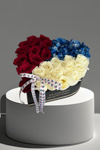 Patriotic Bloom Heart Shaped Box