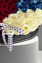 Patriotic Bloom Heart Shaped Box