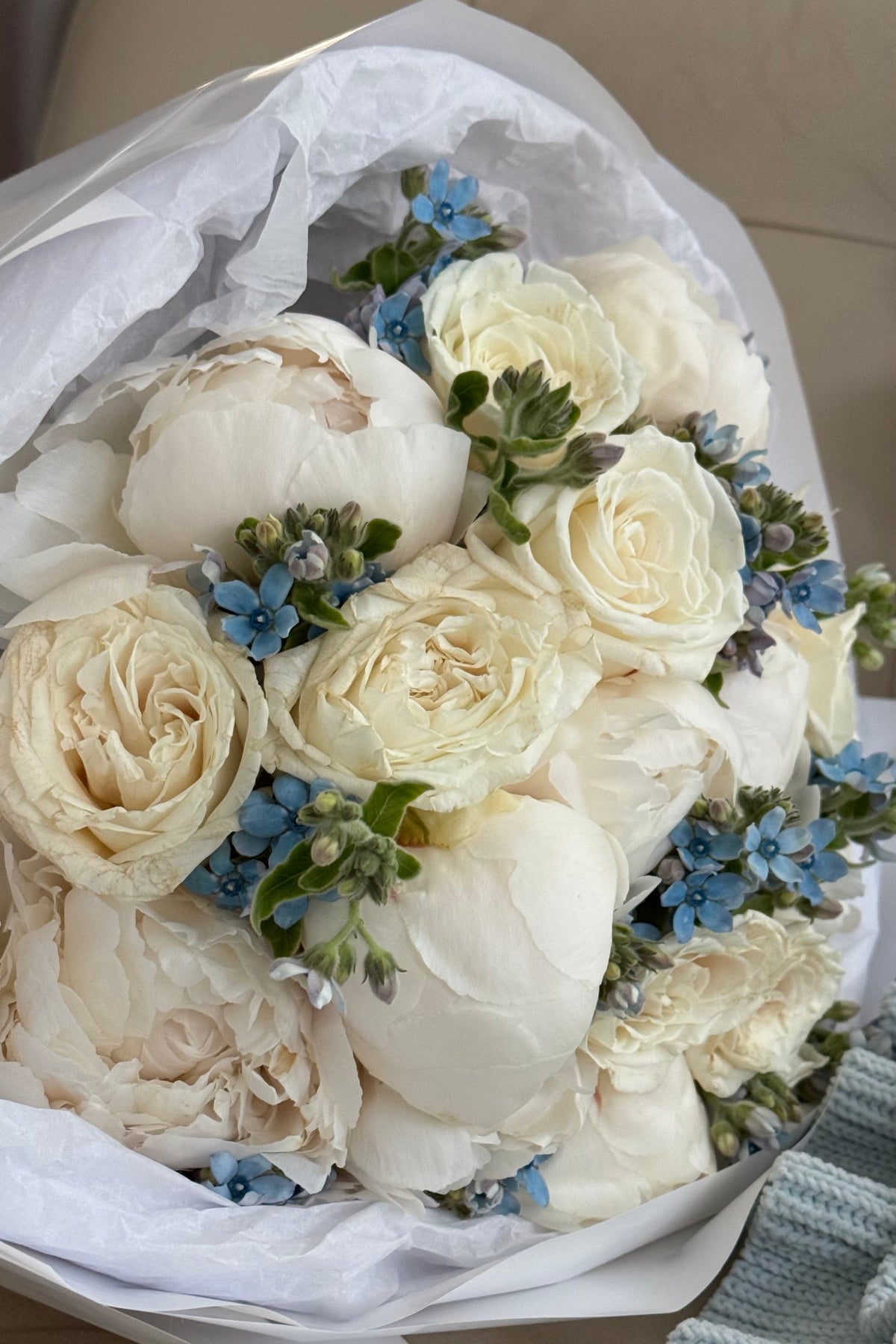 Blue Whisper Peony Bouquet