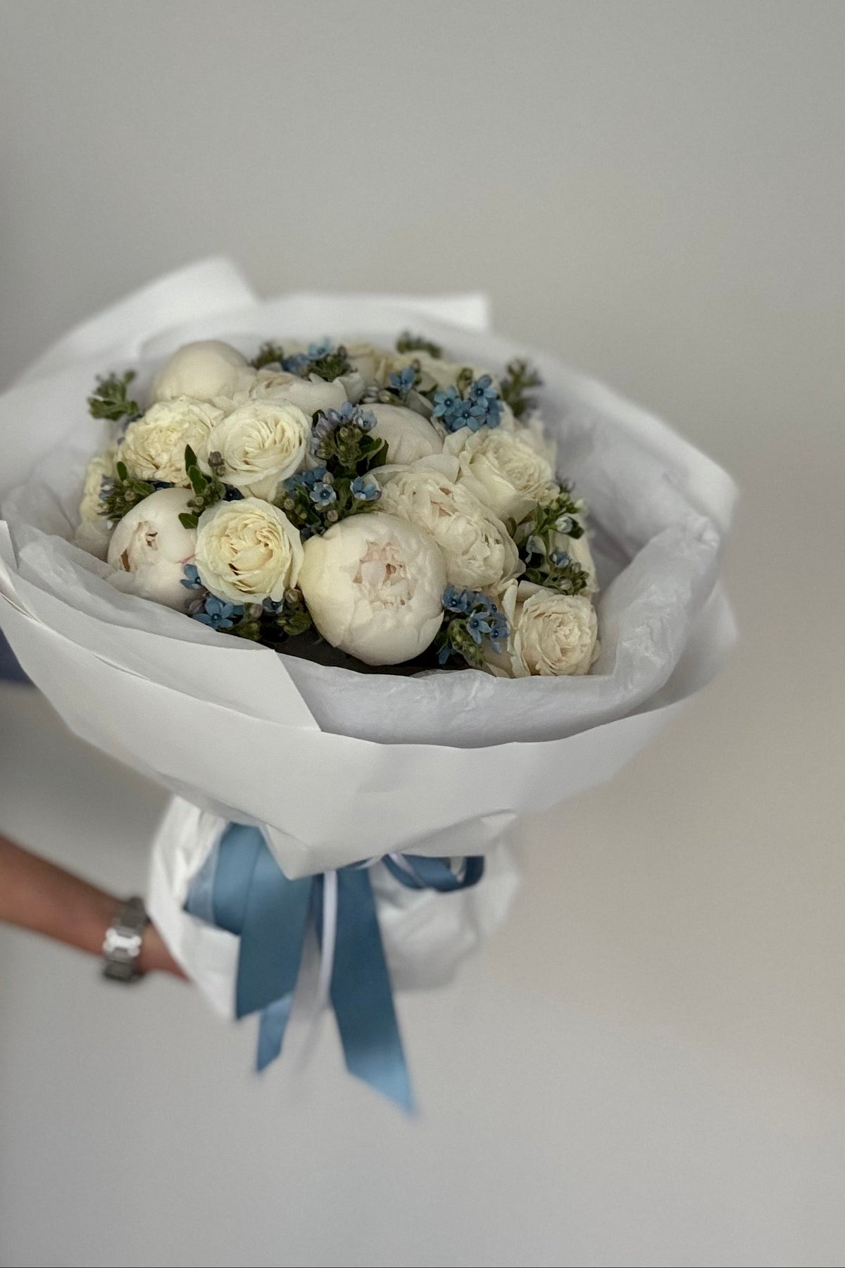 Blue Whisper Peony Bouquet